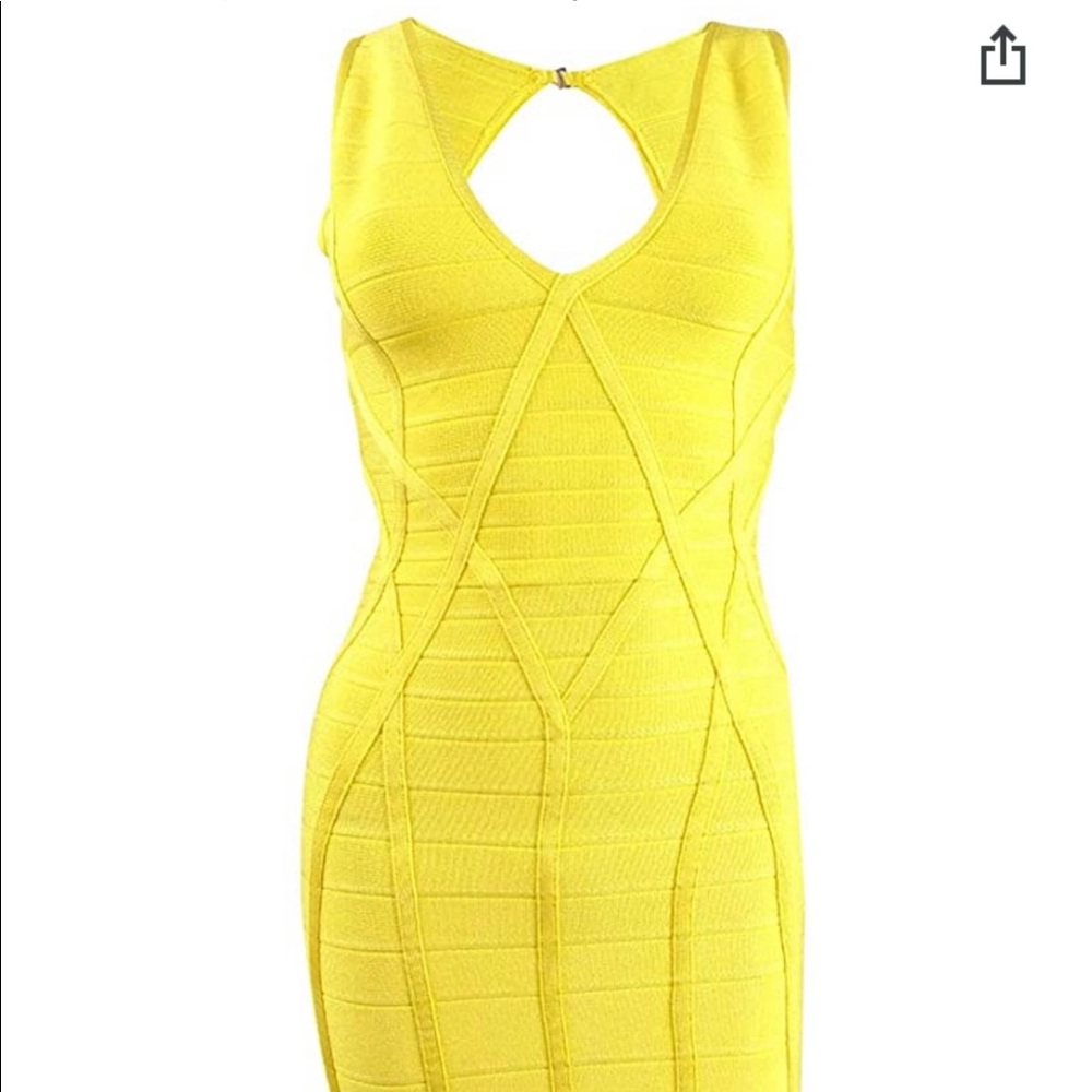 Yellow Guess Bandage Dress